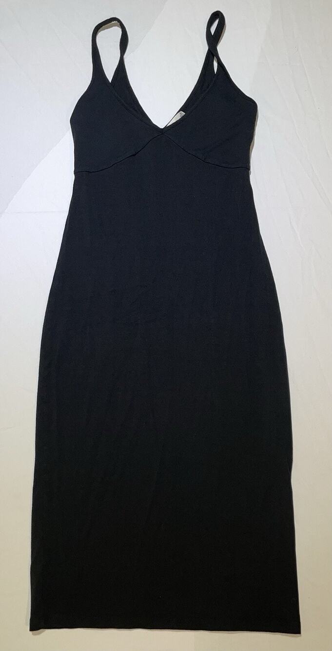 Aritzia Wilfred Free Black Jersey Midi Bodycon Cami Dress XXS